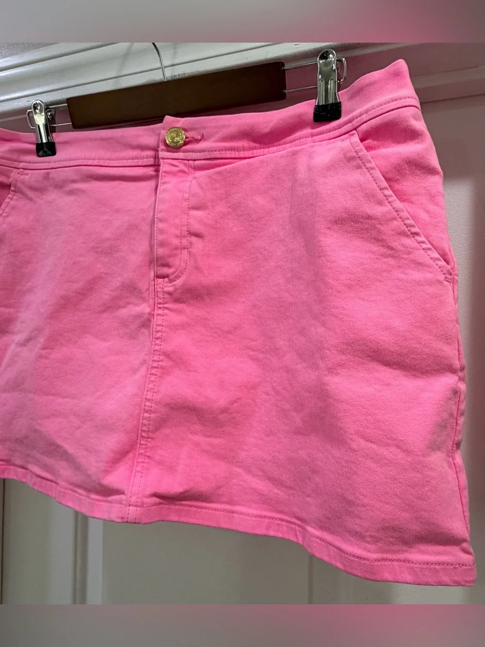 Lilly Pulitzer Colette Pink Denim Skort Skirt Size 10